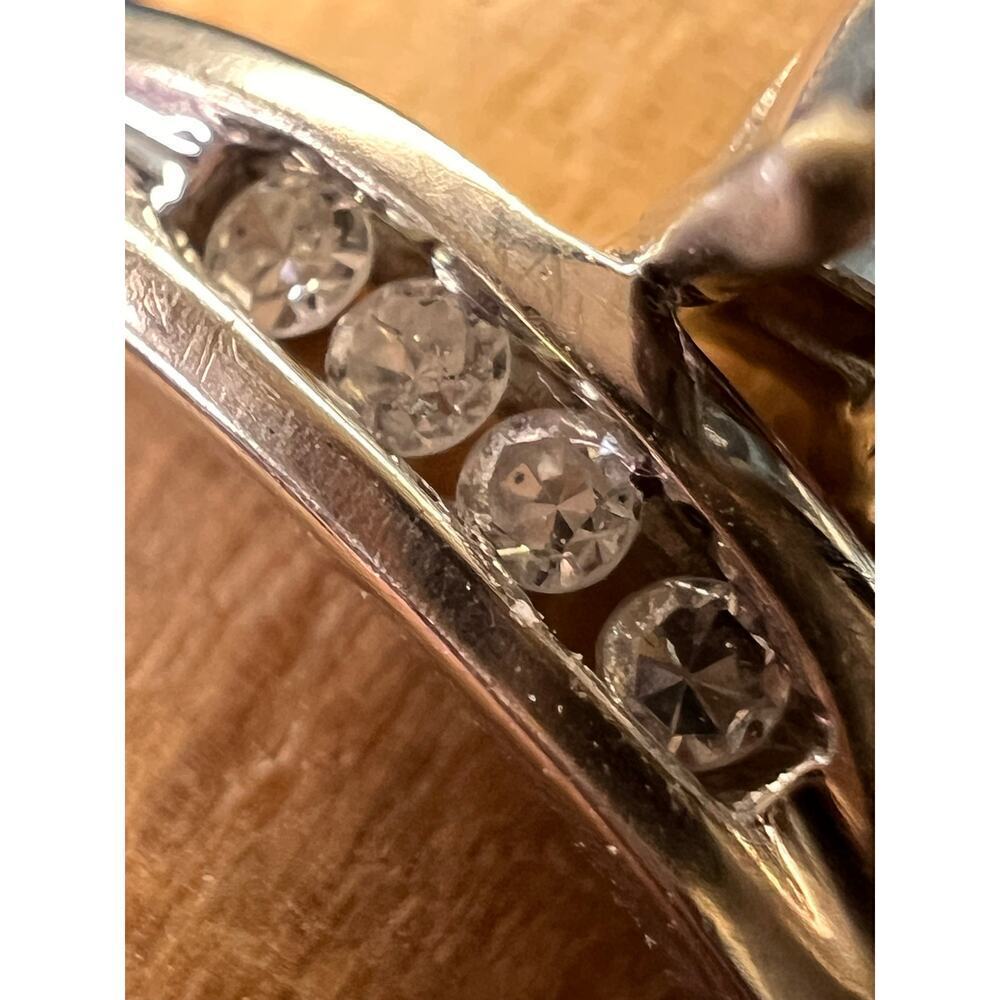 10k white gold Samuel Aaron trillion cut aquamarine and diamond ring size 6.5 - Picture 6 of 16